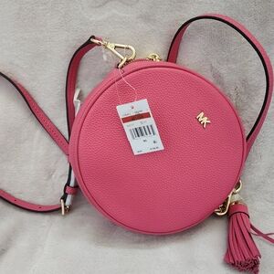 Michael Kors Pink Leather Crossbody Bag with Tassel